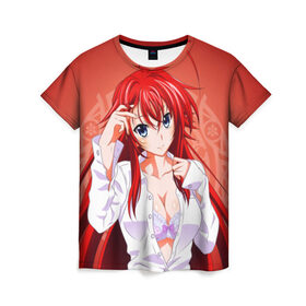 Женская футболка 3D с принтом High School DxD, Риас в городе Новоалтайск, 100% полиэфир ( синтетическое хлопкоподобное полотно) | прямой крой, круглый вырез горловины, длина до линии бедер | high school dxd | highschool dxd | rias gremory | аниме | демоны старшей школы | манга | ранобэ | риас | риас гремори | старшая школа dxd | старшая школа демоны против падших | хай сукуру dxd