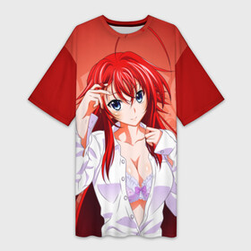 Платье-футболка 3D с принтом High School DxD, Риас в городе Новоалтайск,  |  | high school dxd | highschool dxd | rias gremory | аниме | демоны старшей школы | манга | ранобэ | риас | риас гремори | старшая школа dxd | старшая школа демоны против падших | хай сукуру dxd