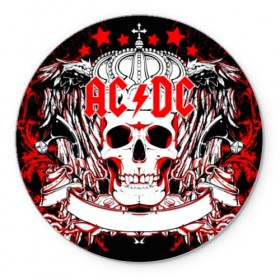 Коврик для мышки круглый с принтом AC/DC в городе Новоалтайск, резина и полиэстер | круглая форма, изображение наносится на всю лицевую часть | Тематика изображения на принте: ac dc | acdc | back in black | columbia | epic | force | guitar | pop | rock | vevo | ангус | блюз | рок | хард | янг