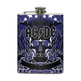 Фляга с принтом AC/DC в городе Новоалтайск, металлический корпус | емкость 0,22 л, размер 125 х 94 мм. Виниловая наклейка запечатывается полностью | ac dc | acdc | back in black | columbia | epic | force | guitar | pop | rock | vevo | ангус | блюз | рок | хард | янг