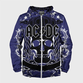 Мужская ветровка 3D с принтом AC/DC в городе Новоалтайск, 100% полиэстер | подол и капюшон оформлены резинкой с фиксаторами, два кармана без застежек по бокам, один потайной карман на груди | ac dc | acdc | back in black | columbia | epic | force | guitar | pop | rock | vevo | ангус | блюз | рок | хард | янг
