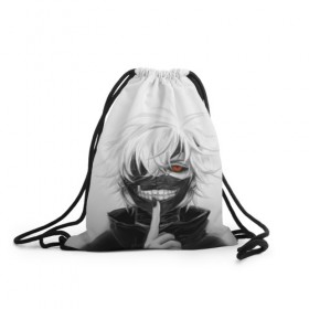 Рюкзак-мешок 3D с принтом Kaneki Ken в городе Новоалтайск, 100% полиэстер | плотность ткани — 200 г/м2, размер — 35 х 45 см; лямки — толстые шнурки, застежка на шнуровке, без карманов и подкладки | Тематика изображения на принте: anteiku | ghoul | kaneki | ken | tokyo | антейку | гуль | канеки | кен | токийский