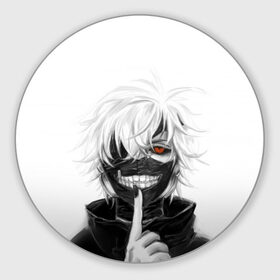 Коврик для мышки круглый с принтом Kaneki Ken в городе Новоалтайск, резина и полиэстер | круглая форма, изображение наносится на всю лицевую часть | Тематика изображения на принте: anteiku | ghoul | kaneki | ken | tokyo | антейку | гуль | канеки | кен | токийский
