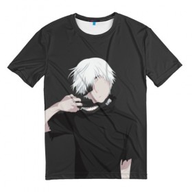 Мужская футболка 3D с принтом Kaneki Ken в городе Новоалтайск, 100% полиэфир | прямой крой, круглый вырез горловины, длина до линии бедер | anteiku | ghoul | kaneki | ken | tokyo | антейку | гуль | канеки | кен | токийский