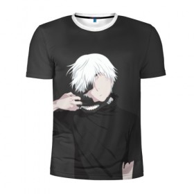 Мужская футболка 3D спортивная с принтом Kaneki Ken в городе Новоалтайск, 100% полиэстер с улучшенными характеристиками | приталенный силуэт, круглая горловина, широкие плечи, сужается к линии бедра | anteiku | ghoul | kaneki | ken | tokyo | антейку | гуль | канеки | кен | токийский
