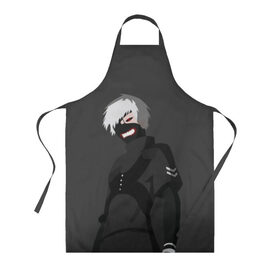 Фартук 3D с принтом Kaneki Ken в городе Новоалтайск, 100% полиэстер | общий размер — 65 х 85 см, ширина нагрудника — 26 см, горловина — 53 см, длина завязок — 54 см, общий обхват в поясе — 173 см. Принт на завязках и на горловине наносится с двух сторон, на основной части фартука — только с внешней стороны | anteiku | ghoul | kaneki | ken | tokyo | антейку | гуль | канеки | кен | токийский