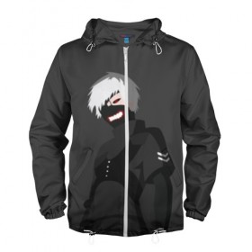 Мужская ветровка 3D с принтом Kaneki Ken в городе Новоалтайск, 100% полиэстер | подол и капюшон оформлены резинкой с фиксаторами, два кармана без застежек по бокам, один потайной карман на груди | Тематика изображения на принте: anteiku | ghoul | kaneki | ken | tokyo | антейку | гуль | канеки | кен | токийский