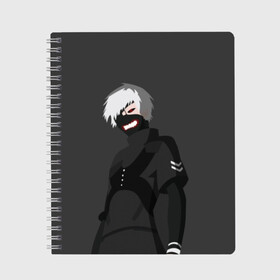 Тетрадь с принтом Kaneki Ken в городе Новоалтайск, 100% бумага | 48 листов, плотность листов — 60 г/м2, плотность картонной обложки — 250 г/м2. Листы скреплены сбоку удобной пружинной спиралью. Уголки страниц и обложки скругленные. Цвет линий — светло-серый
 | anteiku | ghoul | kaneki | ken | tokyo | антейку | гуль | канеки | кен | токийский