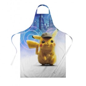 Фартук 3D с принтом Pikachu Detective в городе Новоалтайск, 100% полиэстер | общий размер — 65 х 85 см, ширина нагрудника — 26 см, горловина — 53 см, длина завязок — 54 см, общий обхват в поясе — 173 см. Принт на завязках и на горловине наносится с двух сторон, на основной части фартука — только с внешней стороны | anime | game | nintendo | pikachu | pokemon | аниме | детектив | игра | кино | пикачу | покемон | эш кетчум