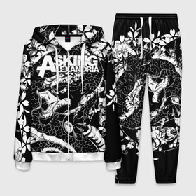 Мужской костюм 3D с принтом Asking Alexandria в городе Новоалтайск, 100% полиэстер | Манжеты и пояс оформлены тканевой резинкой, двухслойный капюшон со шнурком для регулировки, карманы спереди | aa | ben bruce | death | destiny | from | metal | rock | sumerian | to | йорк | метал | рок | хард | хеви | электроникор