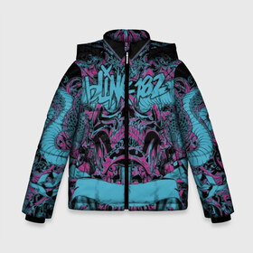 Зимняя куртка для мальчиков 3D с принтом Blink 182 в городе Новоалтайск, ткань верха — 100% полиэстер; подклад — 100% полиэстер, утеплитель — 100% полиэстер | длина ниже бедра, удлиненная спинка, воротник стойка и отстегивающийся капюшон. Есть боковые карманы с листочкой на кнопках, утяжки по низу изделия и внутренний карман на молнии. 

Предусмотрены светоотражающий принт на спинке, радужный светоотражающий элемент на пуллере молнии и на резинке для утяжки | barker | bbc music | california | live | mark hoppus | matt skiba | punk | rock | travis barker | панк | поп панк | рок | скейт | том делонг