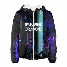 Женская куртка 3D с принтом IMAGINE DRAGONS в городе Новоалтайск, ткань верха — 100% полиэстер, подклад — флис | прямой крой, подол и капюшон оформлены резинкой с фиксаторами, два кармана без застежек по бокам, один большой потайной карман на груди. Карман на груди застегивается на липучку | destiny | from | imagine dragons | metal death | rock | альтернатива | метал | рок | хард | хеви | электроникор