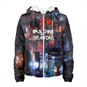 Женская куртка 3D с принтом imagine dragons в городе Новоалтайск, ткань верха — 100% полиэстер, подклад — флис | прямой крой, подол и капюшон оформлены резинкой с фиксаторами, два кармана без застежек по бокам, один большой потайной карман на груди. Карман на груди застегивается на липучку | destiny | from | imagine dragons | metal death | rock | альтернатива | метал | рок | хард | хеви | электроникор