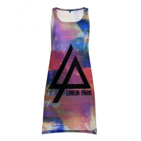 Платье-майка 3D с принтом LINKIN PARK в городе Новоалтайск, 100% полиэстер | полуприлегающий силуэт, широкие бретели, круглый вырез горловины, удлиненный подол сзади. | chester | linkin park | punk | rock | альтернативный хип хоп | группа | инди поп | музыка | музыкальное произведение | ноты | панк | регги | рок | синти поп | честер