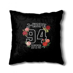 Подушка 3D с принтом J-HOPE 94 BTS в городе Новоалтайск, наволочка – 100% полиэстер, наполнитель – холлофайбер (легкий наполнитель, не вызывает аллергию). | состоит из подушки и наволочки. Наволочка на молнии, легко снимается для стирки | Тематика изображения на принте: 