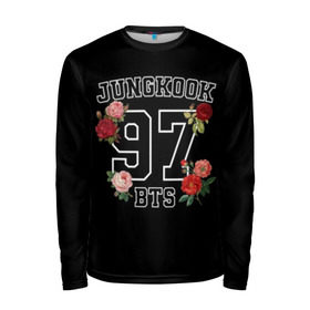 Мужской лонгслив 3D с принтом JUNGKOOK 97 BTS в городе Новоалтайск, 100% полиэстер | длинные рукава, круглый вырез горловины, полуприлегающий силуэт | bangtan | bighit | boy | fake love | j hope | jimin | jin | jungkook | korea | kpop | live | luv | mic drop | rm | suga | v | with | бтс | кей | поп