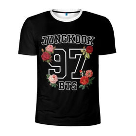 Мужская футболка 3D спортивная с принтом JUNGKOOK 97 BTS в городе Новоалтайск, 100% полиэстер с улучшенными характеристиками | приталенный силуэт, круглая горловина, широкие плечи, сужается к линии бедра | bangtan | bighit | boy | fake love | j hope | jimin | jin | jungkook | korea | kpop | live | luv | mic drop | rm | suga | v | with | бтс | кей | поп