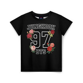 Детская футболка 3D с принтом JUNGKOOK 97 BTS в городе Новоалтайск, 100% гипоаллергенный полиэфир | прямой крой, круглый вырез горловины, длина до линии бедер, чуть спущенное плечо, ткань немного тянется | Тематика изображения на принте: bangtan | bighit | boy | fake love | j hope | jimin | jin | jungkook | korea | kpop | live | luv | mic drop | rm | suga | v | with | бтс | кей | поп