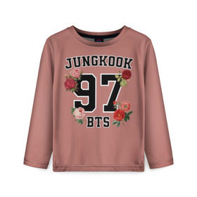 Детский лонгслив 3D с принтом JUNGKOOK 97 BTS в городе Новоалтайск, 100% полиэстер | длинные рукава, круглый вырез горловины, полуприлегающий силуэт
 | bangtan | bighit | boy | fake love | j hope | jimin | jin | jungkook | korea | kpop | live | luv | mic drop | rm | suga | v | with | бтс | кей | поп