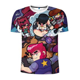 Мужская футболка 3D спортивная с принтом Brawl Stars в городе Новоалтайск, 100% полиэстер с улучшенными характеристиками | приталенный силуэт, круглая горловина, широкие плечи, сужается к линии бедра | brawl stars | jessie | leon | spike | бравл старс | джесси | леон | спайк