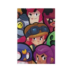 Обложка для паспорта матовая кожа с принтом Brawl Stars в городе Новоалтайск, натуральная матовая кожа | размер 19,3 х 13,7 см; прозрачные пластиковые крепления | brawl stars | jessie | leon | spike | бравл старс | джесси | леон | спайк