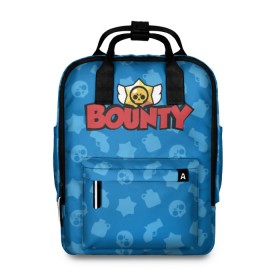 Женский рюкзак 3D с принтом Bounty BS в городе Новоалтайск, 100% полиэстер | лямки с регулируемой длиной, сверху ручки, чтобы рюкзак нести как сумку. Основное отделение закрывается на молнию, как и внешний карман. Внутри два дополнительных кармана, один из которых закрывается на молнию. По бокам два дополнительных кармашка, куда поместится маленькая бутылочка
 | brawl stars | jessie | leon | spike | бравл старс | джесси | леон | спайк