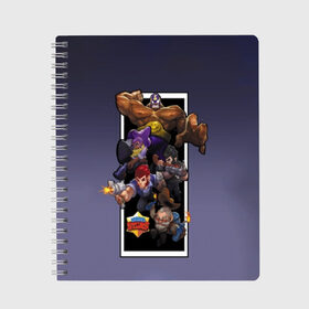 Тетрадь с принтом Brawl Stars в городе Новоалтайск, 100% бумага | 48 листов, плотность листов — 60 г/м2, плотность картонной обложки — 250 г/м2. Листы скреплены сбоку удобной пружинной спиралью. Уголки страниц и обложки скругленные. Цвет линий — светло-серый
 | brawl stars | jessie | leon | spike | бравл старс | джесси | леон | спайк
