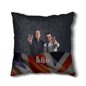 Подушка 3D с принтом The Beatles в городе Новоалтайск, наволочка – 100% полиэстер, наполнитель – холлофайбер (легкий наполнитель, не вызывает аллергию). | состоит из подушки и наволочки. Наволочка на молнии, легко снимается для стирки | england | flag | group | music | rock | the beatles | битлз | группа | музыка