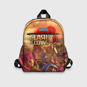 Детский рюкзак 3D с принтом Clash of Clans в городе Новоалтайск, 100% полиэстер | лямки с регулируемой длиной, сверху петелька, чтобы рюкзак можно было повесить на вешалку. Основное отделение закрывается на молнию, как и внешний карман. Внутри дополнительный карман. По бокам два дополнительных кармашка | base | clan wars | coc | hall | hog rider | royale | town | trap | база | гоблин | золото | клеш оф кленс | кок | крепость | кристаллы | трофей | эликсир