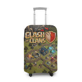 Чехол для чемодана 3D с принтом Clash of Clans в городе Новоалтайск, 86% полиэфир, 14% спандекс | двустороннее нанесение принта, прорези для ручек и колес | base | clan wars | coc | hall | hog rider | royale | town | trap | база | гоблин | золото | клеш оф кленс | кок | крепость | кристаллы | трофей | эликсир
