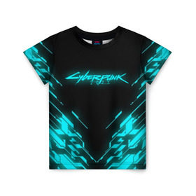 Детская футболка 3D с принтом CYBERPUNK 2077 в городе Новоалтайск, 100% гипоаллергенный полиэфир | прямой крой, круглый вырез горловины, длина до линии бедер, чуть спущенное плечо, ткань немного тянется | Тематика изображения на принте: 2019 | cd project red | cyberpunk 2077 | future | hack | night city | samurai | sci fi | андроиды | безумие | будущее | киберпанк 2077 | логотип | роботы | самураи | фантастика | цифры