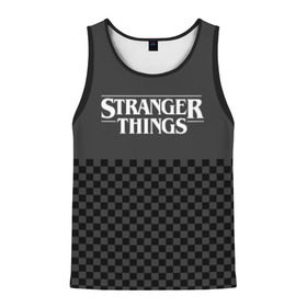 Мужская майка 3D с принтом STRANGER THINGS Gray в городе Новоалтайск, 100% полиэстер | круглая горловина, приталенный силуэт, длина до линии бедра. Пройма и горловина окантованы тонкой бейкой | 11 | 3 сезон | eleven | logo | netflix | stranger | things | дела | крайне | лого | логотип | одинадцать | одиннадцать | очень | события | странные | стренджер