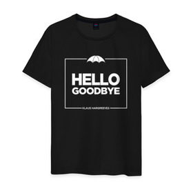 Мужская футболка хлопок с принтом Hello Goodbye Амбрелла в городе Новоалтайск, 100% хлопок | прямой крой, круглый вырез горловины, длина до линии бедер, слегка спущенное плечо. | hello goodbye | umbrella academy | академия амбрелла