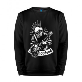 Мужской свитшот хлопок с принтом Punk`s not dead в городе Новоалтайск, 100% хлопок |  | guitar | motto | music | punk | rock | skull | гитара | девиз | музыка | панк | рок | череп