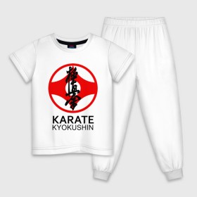 Детская пижама хлопок с принтом Karate Kyokushin в городе Новоалтайск, 100% хлопок |  брюки и футболка прямого кроя, без карманов, на брюках мягкая резинка на поясе и по низу штанин
 | Тематика изображения на принте: box | boxing | bruce lee | champion | dragon | fight | fighter | judo | muay thai | team | tiger | ufc | али | боевые | боец | бой | бокс | боксер | борьба | брюс ли | воин | дзюдо | дракон | единоборства | искусство | карате | контакт | кулак | лев