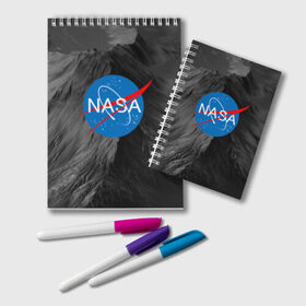 Блокнот с принтом NASA в городе Новоалтайск, 100% бумага | 48 листов, плотность листов — 60 г/м2, плотность картонной обложки — 250 г/м2. Листы скреплены удобной пружинной спиралью. Цвет линий — светло-серый
 | galaxy | nasa | space | space company | star | астрономия | галактика | звезды | космическая компания | космос | наса