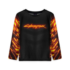 Детский лонгслив 3D с принтом CYBERPUNK 2077 (НА СПИНЕ) в городе Новоалтайск, 100% полиэстер | длинные рукава, круглый вырез горловины, полуприлегающий силуэт
 | 2019 | cd project red | cyberpunk 2077 | fire | future | hack | night city | samurai | sci fi | андроиды | безумие | будущее | киберпанк 2077 | логотип | огонь | роботы | самураи | фантастика | цифры