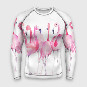Мужской рашгард 3D с принтом Фламинго в городе Новоалтайск,  |  | art | birds | flamingo | flock | illustration | pink | summer | watercolor | акварель | иллюстрация | искусство | лето | птицы | розовый | стая | фламинго