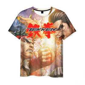Мужская футболка 3D с принтом Tekken в городе Новоалтайск, 100% полиэфир | прямой крой, круглый вырез горловины, длина до линии бедер | arcade | battle | combo | damage | evolution | game | jin | knee | ranked | the mixup lyon | tournament | twt | uppercut | vs | железный | кулак | манга | файтинг