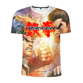 Мужская футболка 3D спортивная с принтом Tekken в городе Новоалтайск, 100% полиэстер с улучшенными характеристиками | приталенный силуэт, круглая горловина, широкие плечи, сужается к линии бедра | arcade | battle | combo | damage | evolution | game | jin | knee | ranked | the mixup lyon | tournament | twt | uppercut | vs | железный | кулак | манга | файтинг