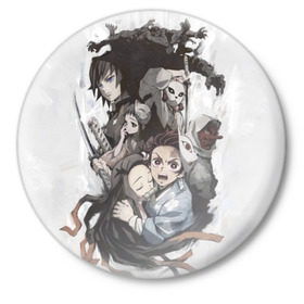Значок с принтом Kimetsu no Yaiba в городе Новоалтайск,  металл | круглая форма, металлическая застежка в виде булавки | blade | blade of demon | demon | demon slayer | kimetsu | kimetsu no yaiba | slayer | yaiba | клинок | клинок рассекающий демонов | рассекающий демонов