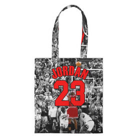 Шоппер 3D с принтом MICHAEL JORDAN в городе Новоалтайск, 100% полиэстер | Плотность: 200 г/м2; Размер: 34×35 см; Высота лямок: 30 см | 23 | bulls | chicago bulls | jordan | logo | michael jordan | nba | paris saint germain | psg | red | sport | быки | джордан | лого | майкл джордан | псг | спорт | чигаго буллс