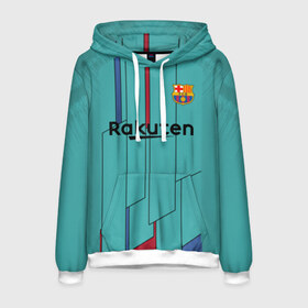 Мужская толстовка 3D с принтом Barcelona away 19-20 в городе Новоалтайск, 100% полиэстер | двухслойный капюшон со шнурком для регулировки, мягкие манжеты на рукавах и по низу толстовки, спереди карман-кенгуру с мягким внутренним слоем. | barcelona | champions | laliga | league | lionel | messi | spain | барселона | испания | лига | лионель | месси | чемпионов
