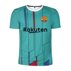 Мужская футболка 3D спортивная с принтом Barcelona away 19-20 в городе Новоалтайск, 100% полиэстер с улучшенными характеристиками | приталенный силуэт, круглая горловина, широкие плечи, сужается к линии бедра | barcelona | champions | laliga | league | lionel | messi | spain | барселона | испания | лига | лионель | месси | чемпионов
