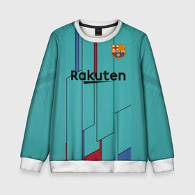 Детский свитшот 3D с принтом Messi away 19-20 в городе Новоалтайск, 100% полиэстер | свободная посадка, прямой крой, мягкая тканевая резинка на рукавах и понизу свитшота | Тематика изображения на принте: barcelona | champions | laliga | league | lionel | messi | spain | барселона | испания | лига | лионель | месси | чемпионов