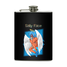 Фляга с принтом SALLY FACE в городе Новоалтайск, металлический корпус | емкость 0,22 л, размер 125 х 94 мм. Виниловая наклейка запечатывается полностью | blue | diane | face | fisher | gizmo | henry | johnson | killer | larry | sally | генри | гизмо | джонсон | диана | ларри | лицо | парень в маске | салли | фейс | фишер