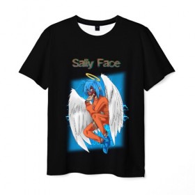 Мужская футболка 3D с принтом SALLY FACE в городе Новоалтайск, 100% полиэфир | прямой крой, круглый вырез горловины, длина до линии бедер | blue | diane | face | fisher | gizmo | henry | johnson | killer | larry | sally | генри | гизмо | джонсон | диана | ларри | лицо | парень в маске | салли | фейс | фишер