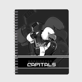 Тетрадь с принтом Washington Capitals в городе Новоалтайск, 100% бумага | 48 листов, плотность листов — 60 г/м2, плотность картонной обложки — 250 г/м2. Листы скреплены сбоку удобной пружинной спиралью. Уголки страниц и обложки скругленные. Цвет линий — светло-серый
 | capitals | hokkey | nhl | ovechkin | washington | александр | вашингтон | кэпиталз | кэпиталс | овечкин | хоккеист | хоккей