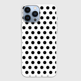 Чехол для iPhone 13 Pro Max с принтом Черный горошек в городе Новоалтайск,  |  | Тематика изображения на принте: белый | горошек | круги | кружки | текстура | черный горох | черный горошек | шарики
