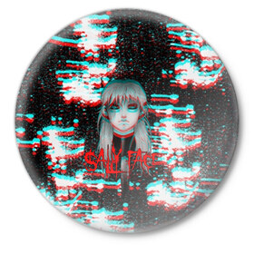 Значок с принтом SALLY FACE в городе Новоалтайск,  металл | круглая форма, металлическая застежка в виде булавки | blue | diane | face | fisher | gizmo | henry | johnson | killer | larry | sally | генри | гизмо | джонсон | диана | ларри | лицо | парень в маске | салли | фейс | фишер